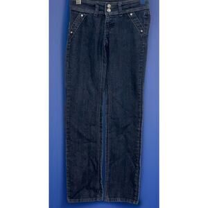 PASION Blue Denim jeans 2 Button Waist Mid Rise Skinny 28x37